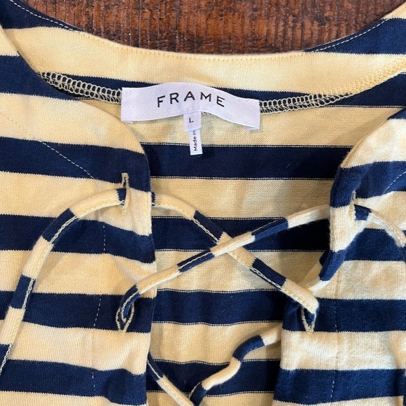 Frame Denim Striped Lace Up Tank Top - Picture 3 of 3